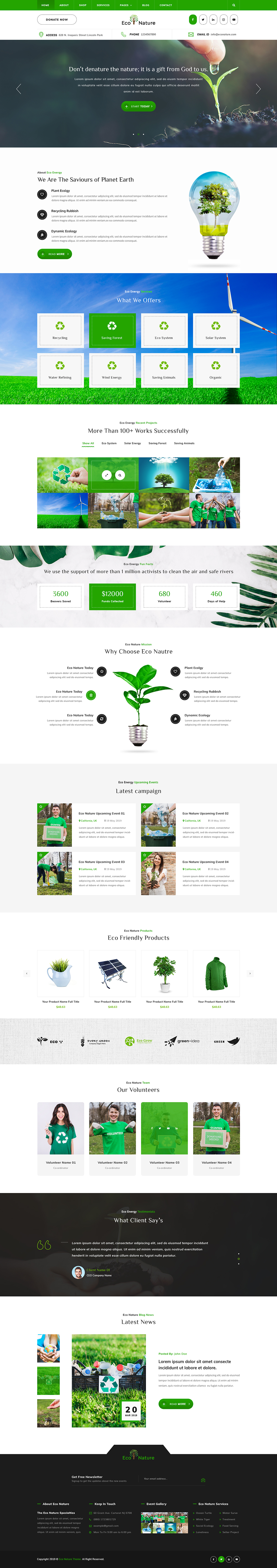 Free Eco Nature WordPress Theme