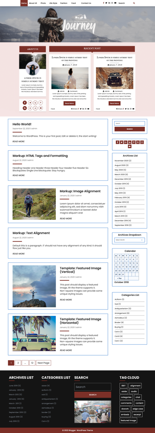 Free Blog WordPress Theme