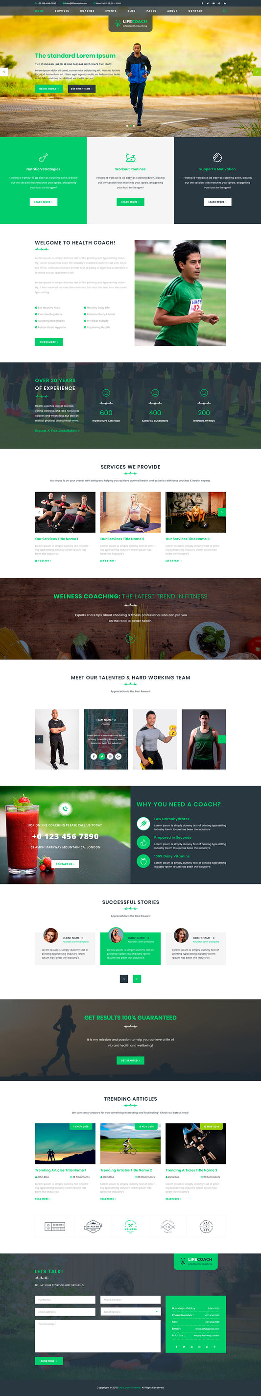 Health Coach WordPress Theme