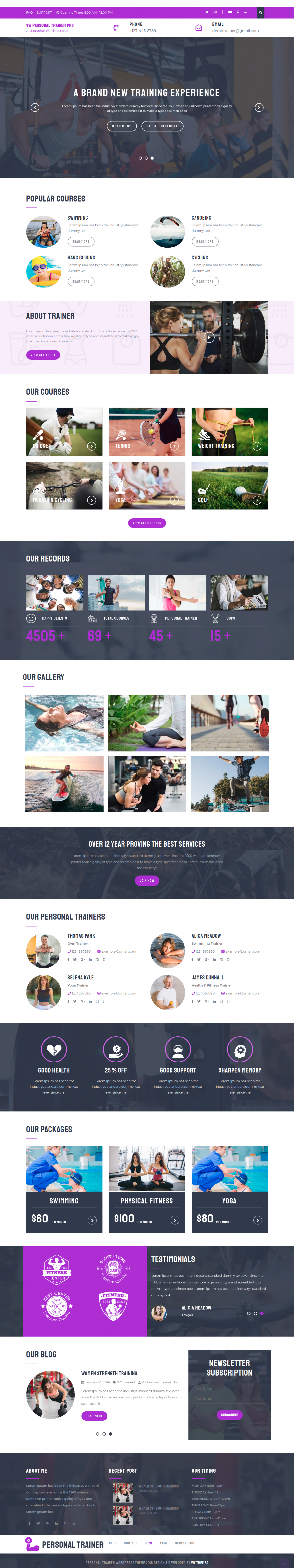 Personal Trainer WordPress Theme