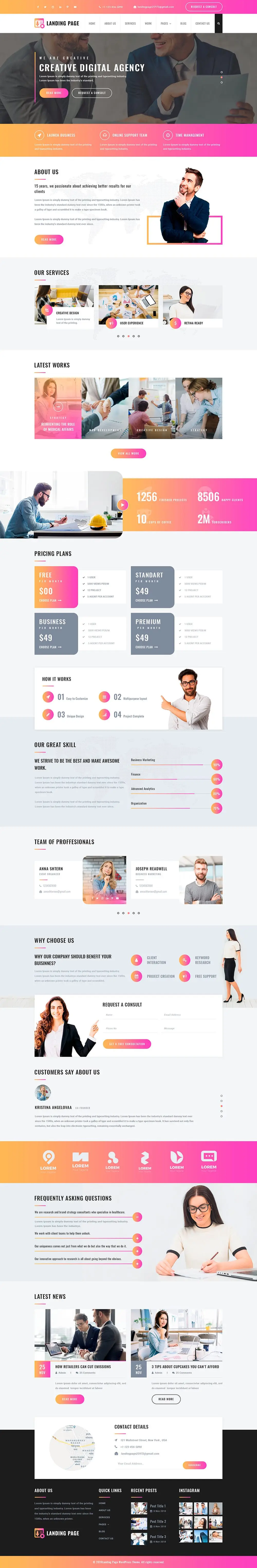 Landing Page WordPress Theme