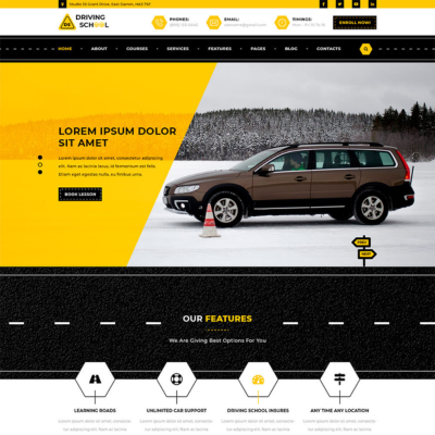 Driving School WordPress Theme