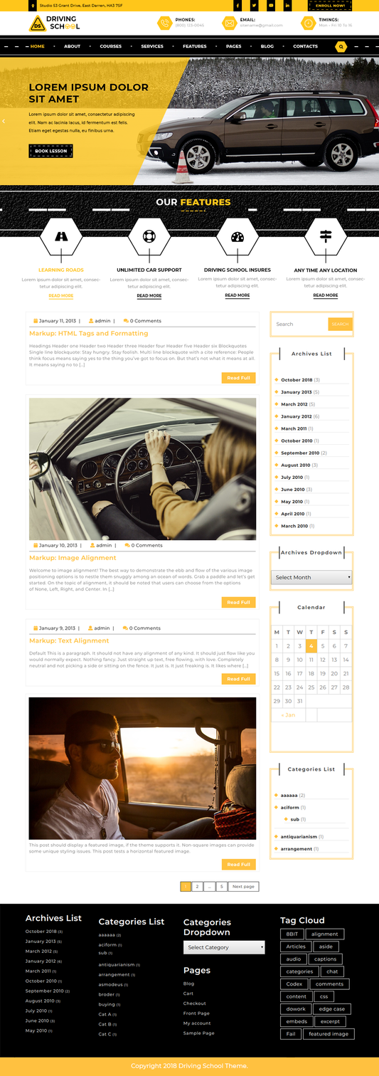 free-driving-school-wordpress-theme