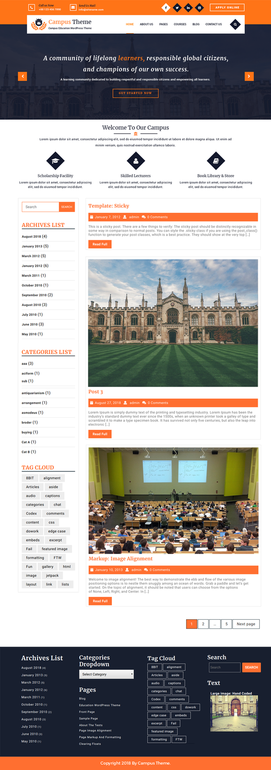 Free Education WordPress Theme