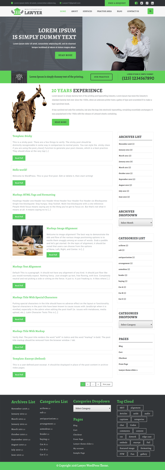 Free Lawyer WordPress Theme