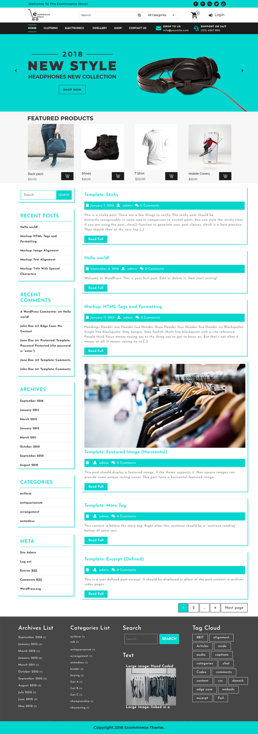 Free WordPress Ecommerce Theme